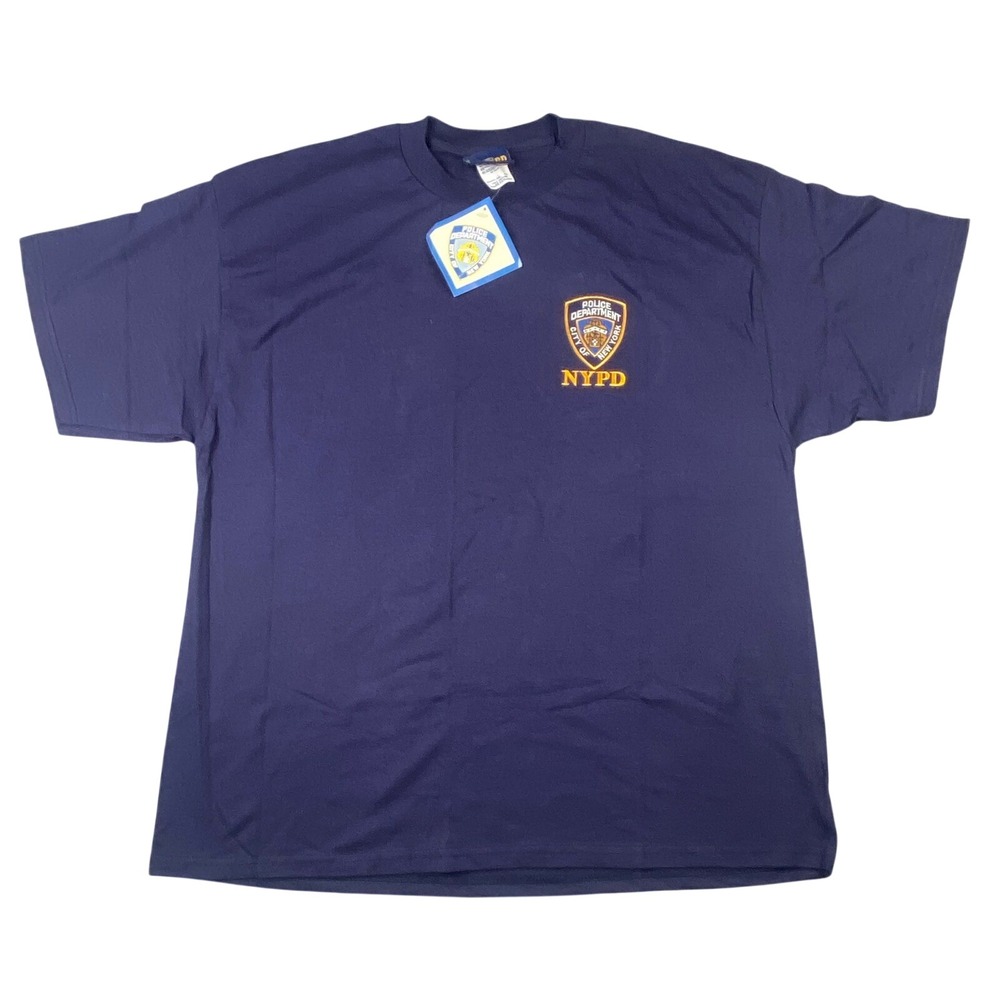 Vintage NYPD Police Department New York City T-Shirt 2XL Blue Embroidered NEW